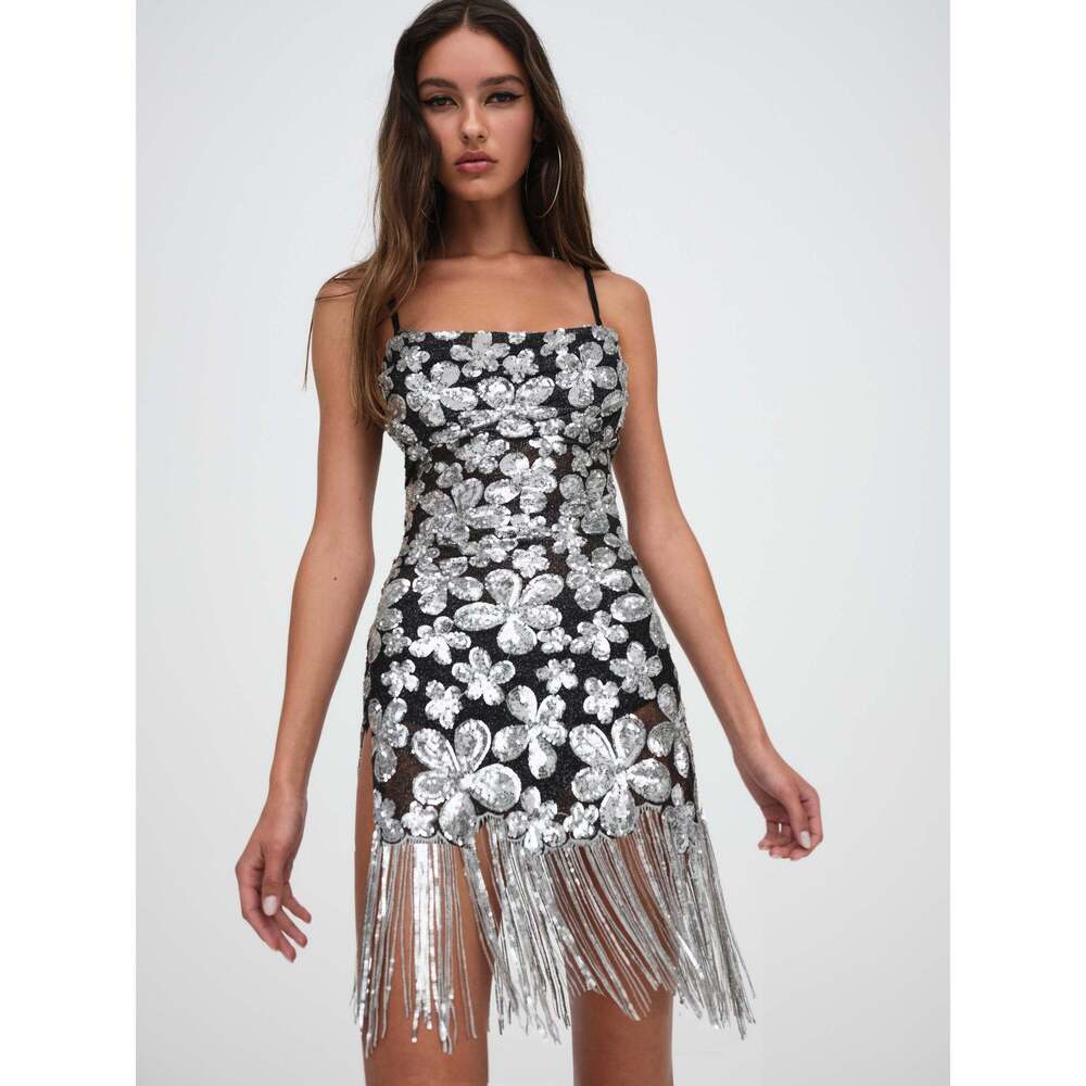 For Love & Lemons Colette Mini Dress Size XXS / Silver
